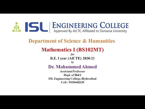 Lecture 5 Mathematics 1 Unit 1 (Comparison test and its problems)