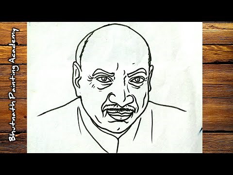 kamarajar drawing ||outline portrait