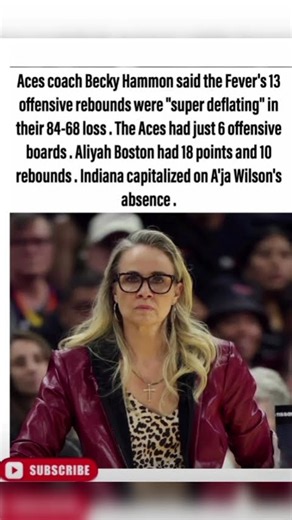 Becky Hammon Didn't Hold Back After the Aces' Loss to the Fever 😳🏀