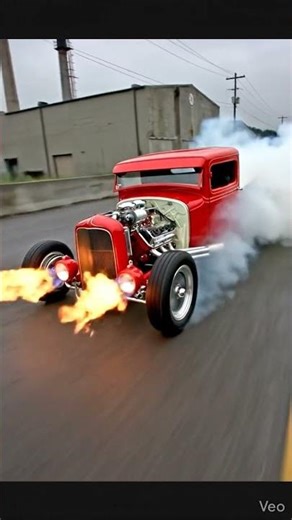 Supercharged Hot Rod Launch 🔥 Fire, Smoke & Loud V8 Sound