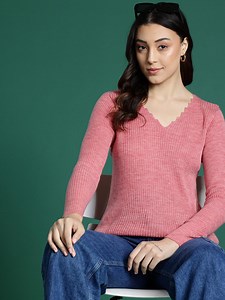 Buy DressBerry Knitted V Neck Pullover -  - Apparel for Women