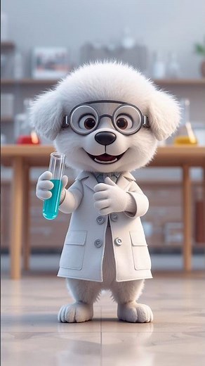Scientist puppy mixes potions in cutest way! 🧪🐶 #shorts