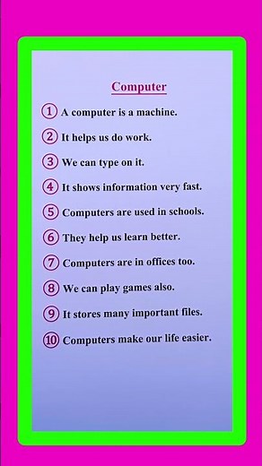 10 Lines On Computer in English/Essay On Computer in English/Computer Essay in English