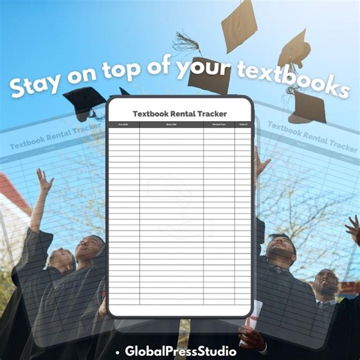 Textbook Rental Tracker | One-page College Book Rental Log | Printable PDF - Etsy