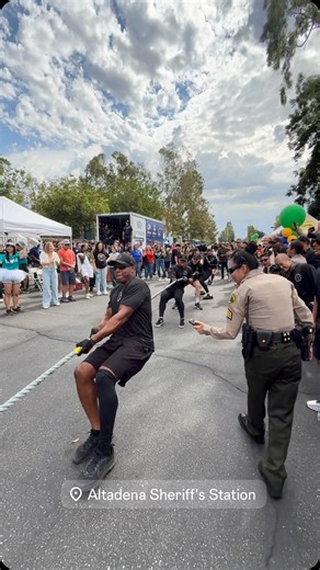 Big thanks to LASD Class 485 recruits for participating in the annual Bus Pull, hosted by @aldlasd & @temlasd! 🚍👏 This crew stands out as prior military service members, now continuing their commitment through LASD. Now HIRING! | Altadena Sheriff's Station