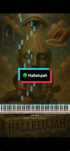🟢 Hallelujah (Easy Piano Tutorial) #piano #pianotutorial #easypiano #pianocover #hallelujah