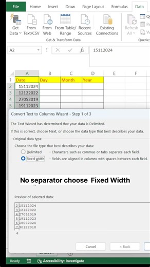 No Comma? No Space? Excel Can Still Split Data ⚡