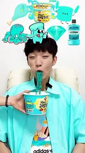 COLOR FOOD MUKBANG🔥 [MINT🤢 • PINK🍬 • BLACK💀] #food #mukbang #reels | Cure01