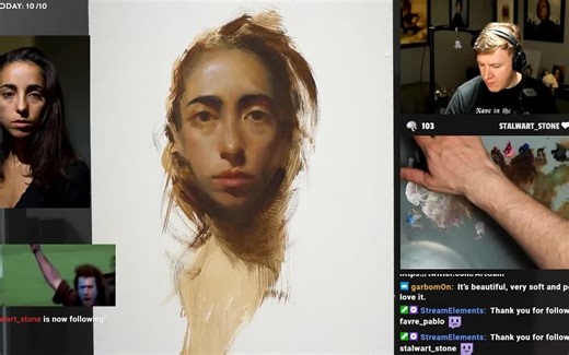 【直接画法】Alla Prima Portrait in Oils Stream Recording
