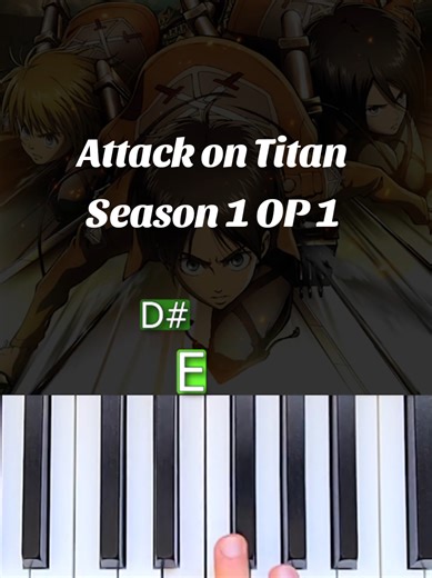 Attack on Titan Season 1, Opening 1 Theme - Guren no Yumiya (easy piano tutorial) #attackontitan #opening #theme #pianotutorial #piano