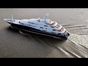 4K | Mega Yacht C2 arrived at Abeking and Rasmussen shipyard