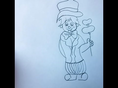 🎨 Clown Drawing | Easy Cartoon Clown Drawing for Beginners 🤡 ‎⁨@premdrawingacademy1166⁩