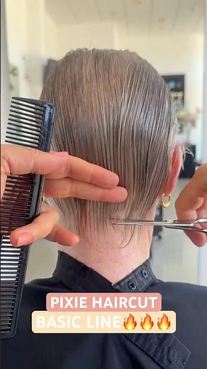 PIXIE HAIRCUT BASIC LINE EASY EXPLANATION: Complete Tutorial Linked Below! 🤩✨✨✨