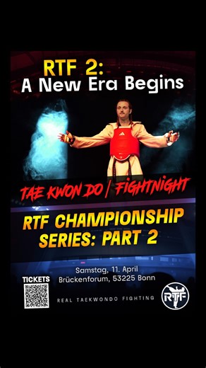 @rtf_taekwondo on Instagram: "Announcement: RTF 2 is returning to Bonn on April 11 2026! 💥🥋🏆 In the Main Event we will see Michael *MIKI* Kraus who had an astonishing performance at RTF 1. But who will face him? TICKETS AVAILABLE NOW - Linktree in bio! YOU want to fight? - Linktree in bio! Thank you for all the great feedback for RTF1, we know we have something special here and I promise RTF2 will be EVEN BIGGER AND BETTER than RTF1!!! LETS CELEBRATE TAEKWONDO TOGETHER: 11. April 2026, SAVE T