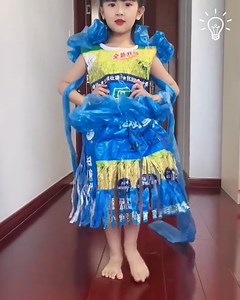 7.8M views · 224K reactions | Little model rocking her dresses made of plastic bags | Simple ideas | Facebook