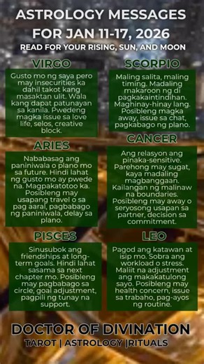 Weekly Tarot Messages for Zodiac Signs (Jan 11-17, 2026)