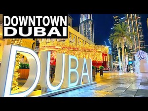 Downtown Dubai Complete Night Walk | 4K | Dubai Tourist Attraction