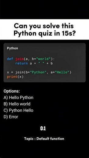 Python Interview Question | Daily Coding Quiz | Shorts ( Day 10- Video 2)