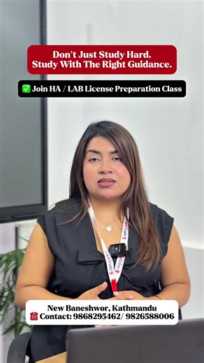 Passing the NHPC License Exam is not just about studying hard, but studying smart with the right guidance and preparation. Physical and Online classes available. Secure your seat today and move one step closer to your license success. Contact Smart Educational Academy 📍 Location: Guras Kunja Building, Thapagaun, Okhar Bot Marga, New Baneshwor, Kathmandu Contact: 9868295462/ 9826588006 📧 Email: smarteduacademy11@gmail.com 🌐 Website: Smartacademyhq.com #nhpc #halab #hastudent #labstudent #licen