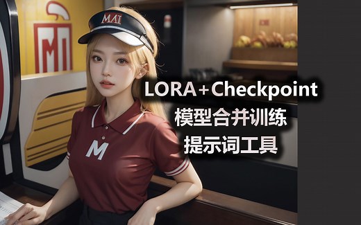 LORA Checkpoint模型合并训练 流程 提示词工具使用