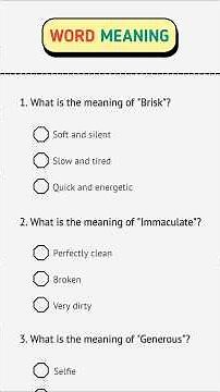 Word Meaning Quiz 📚 #Quiz #educational #brainteaser #learnenglish