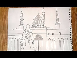Madina Drawing with Pencil | How To Draw Masjid-E-Nabvi Step by step | Islamic Art.