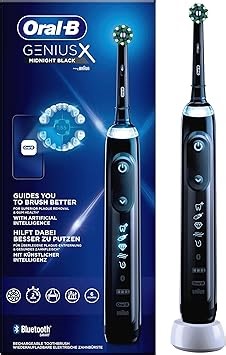 Oral-B Genius X Elektrische Zahnbürste/Electric Toothbrush mit künstlicher Intelligenz & Putztechnikerkennung, visuelle Andruckkontrolle, 6 Putzmodi inkl. Sensitiv, Timer, schwarz