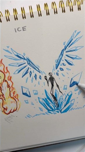 How to draw stickman (fire, ice) #drawing #sketchbook #stickman