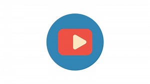 Play Button on white background, animated icon.