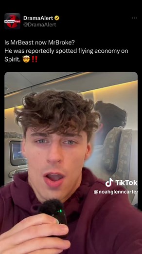 People think that Mrbeast is broke after a picture of him flying economy went viral #mrbeast #foryou #plane