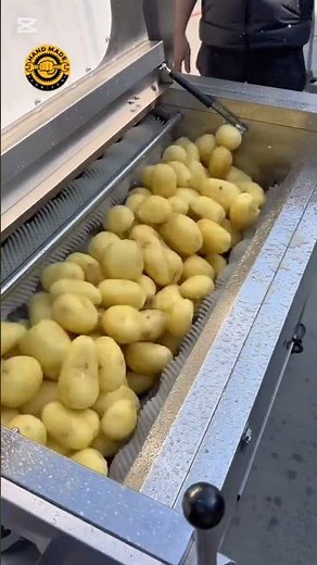 The process of peeling and washing potatoes - Goodtools and machinery make work easy