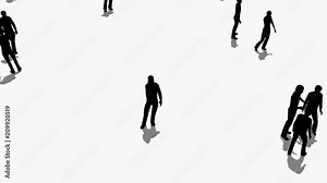 Crowd of people moves.3D animation and rendering