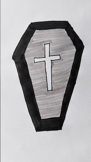 Coffin ⚰️ Easy Drawing For Kids #coffin #halloween #trending #viral #shorts #kidstvforfun #drawing