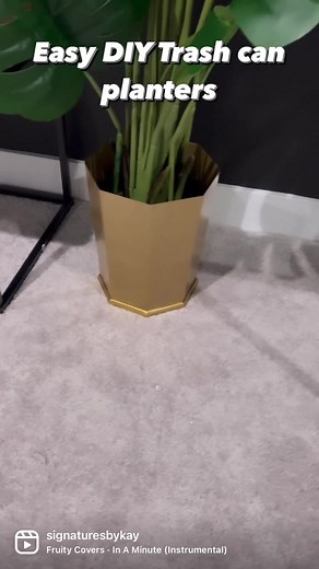 Check out this easy DIY trash can planter I found @target 🌿🙌✨. Choose your favorite trash can. I wanted my client to have something sleek and a little modern to go with the decor of the space... For a more realistic look: Add Moss & Stones. DIY with @signaturesbykay #signaturesbykay #fyp #foryou #love #target #targethomedecor #targetstyle #DIY #ATL #DMV #texas #realtors #homedecor #interior #interiordesign