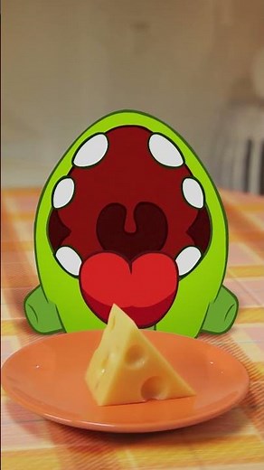 Om Nom’s Reaction to Cheese Will Make You Laugh! 😂🧀 #cartoon #funny #shorts #hooplakidztv