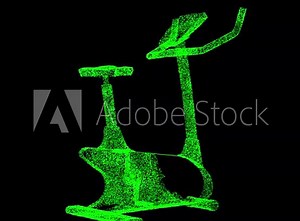 3D Exercise bike rotates on black background. Health beauty concept. Fitness room and gym. Business advertising backdrop. For title, text, presentation. 3d animation 60 FPS