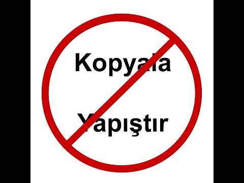 'Kopyala Yapıştır' Olmuyor Çözümü