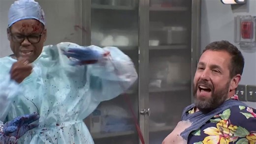 Adam Sandler struggles to keep it together in surprise ‘SNL’ cameo