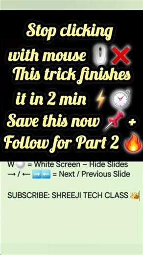 30 min → 2 min in PowerPoint 😮Mouse chhod de bhai... keyboard use kar ⌨️ #shorts