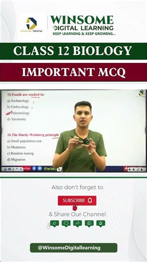 Most Important Class 12 Biology MCQs 🧬🔥 | Board Exam 2026 #Shorts