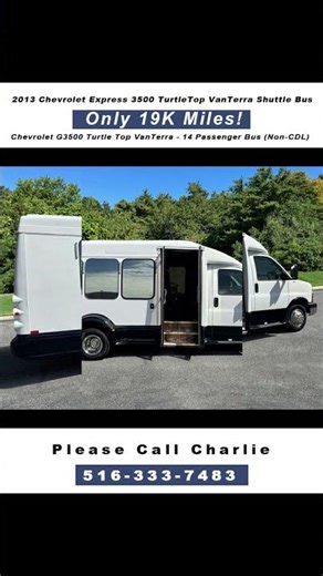 2013 Chevrolet 3500 TurtleTop VanTerra Executive Luxury Shuttle Bus w/ 19K Miles! One of a Kind!
