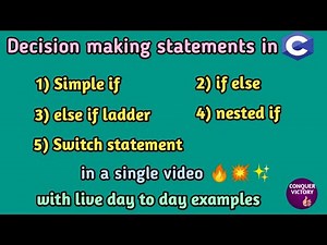 # 13 Decision making in C Programming in Tamil | if | if else | else if ladder | switch - Tamil