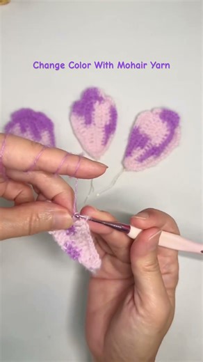 Change Color With Mohair Yarn #crochet #crochetideas #mohairyarn #crochetart #crochetideaseasy