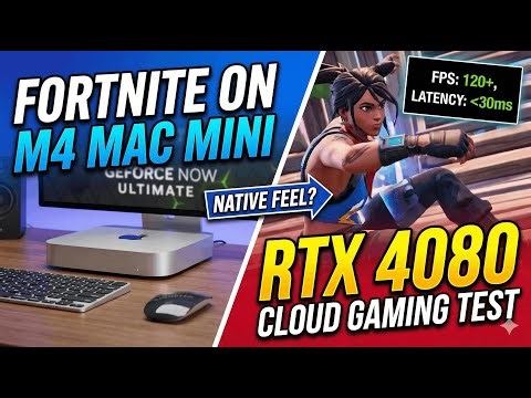 Fortnite on M4 Mac Mini with GeForce NOW RTX 4080 (Low Latency 1440p Gameplay for Noobs)