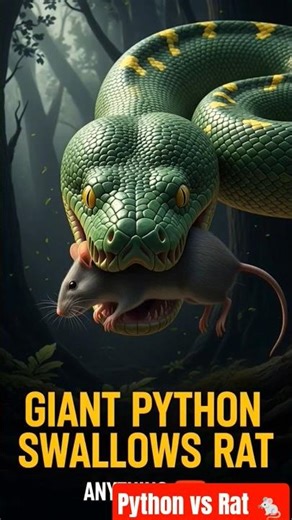 Giant Python Swallows Rat Whole 😱 #facts #trending #animals #wildlife #reels #shorts #viral #fbreels