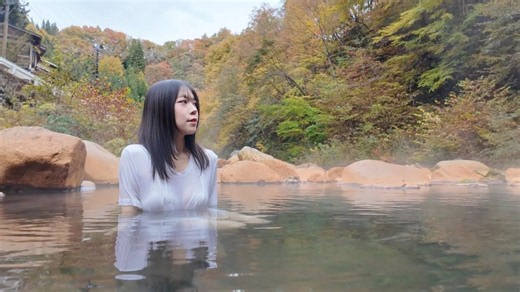 はじめての混浴に挑戦 川から湧き出る秘湯 【女子ひとり旅】 / Trying mixed bathing : A hidden hot spring sprin