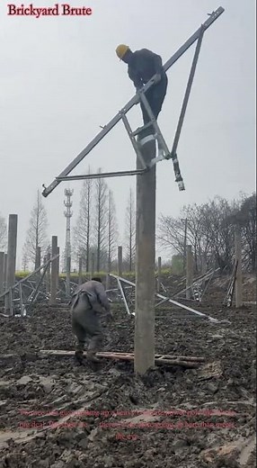 Installing a Power Pole by Hand! 💪⚡