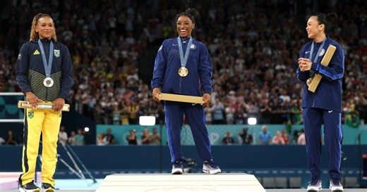 Simone Biles, Suni Lee claim gold, bronze in women's all-around event at Paris Olympics