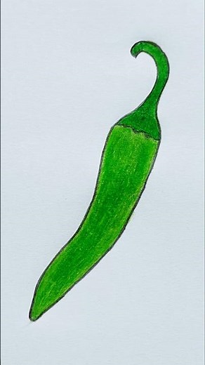 How to Draw and Color Chilli Easy for Kids | Chilli Drawing and Coloring | #shorts #drawing #chilli