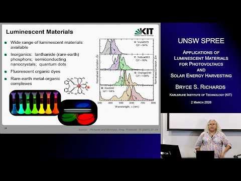 UNSW SPREE 202603 02 Bryce Richards - Applications of Luminescent Materials for Photovoltaics